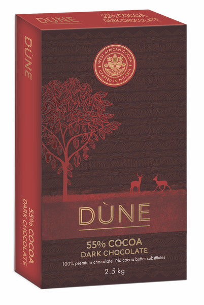 DÙNE 55% COCOA DARK CHOCOLATE, 2.5kg