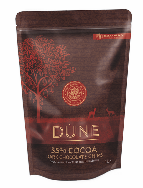 DÙNE 55% COCOA DARK CHOCOLATE CHIPS, 1kg