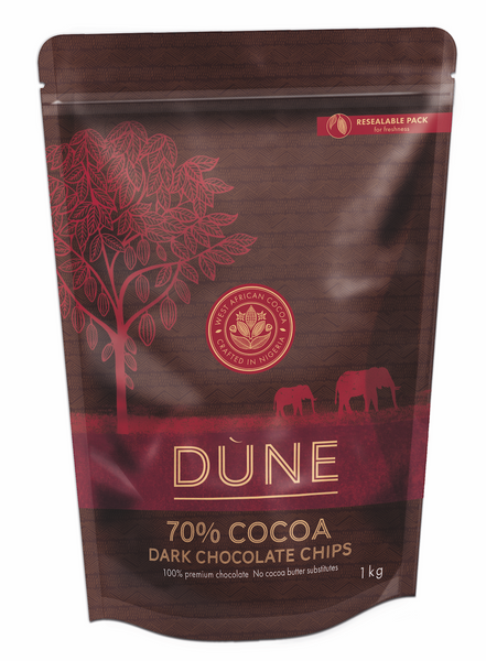 DÙNE 70% COCOA DARK CHOCOLATE CHIPS, 1kg